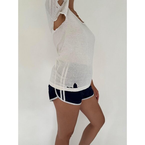 90s vintage distressed holes classic cotton short sleeved white blank tee shirt - Picture 5 of 10